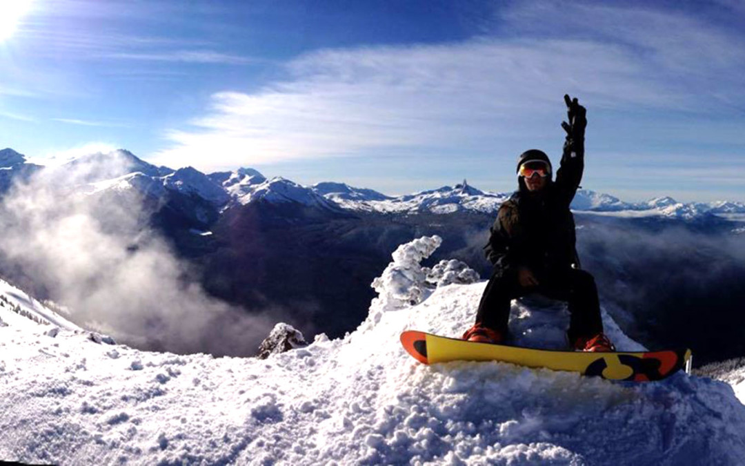 Work 2 Live participant enjoying skiing the slopes of Whistler Blackcomb
