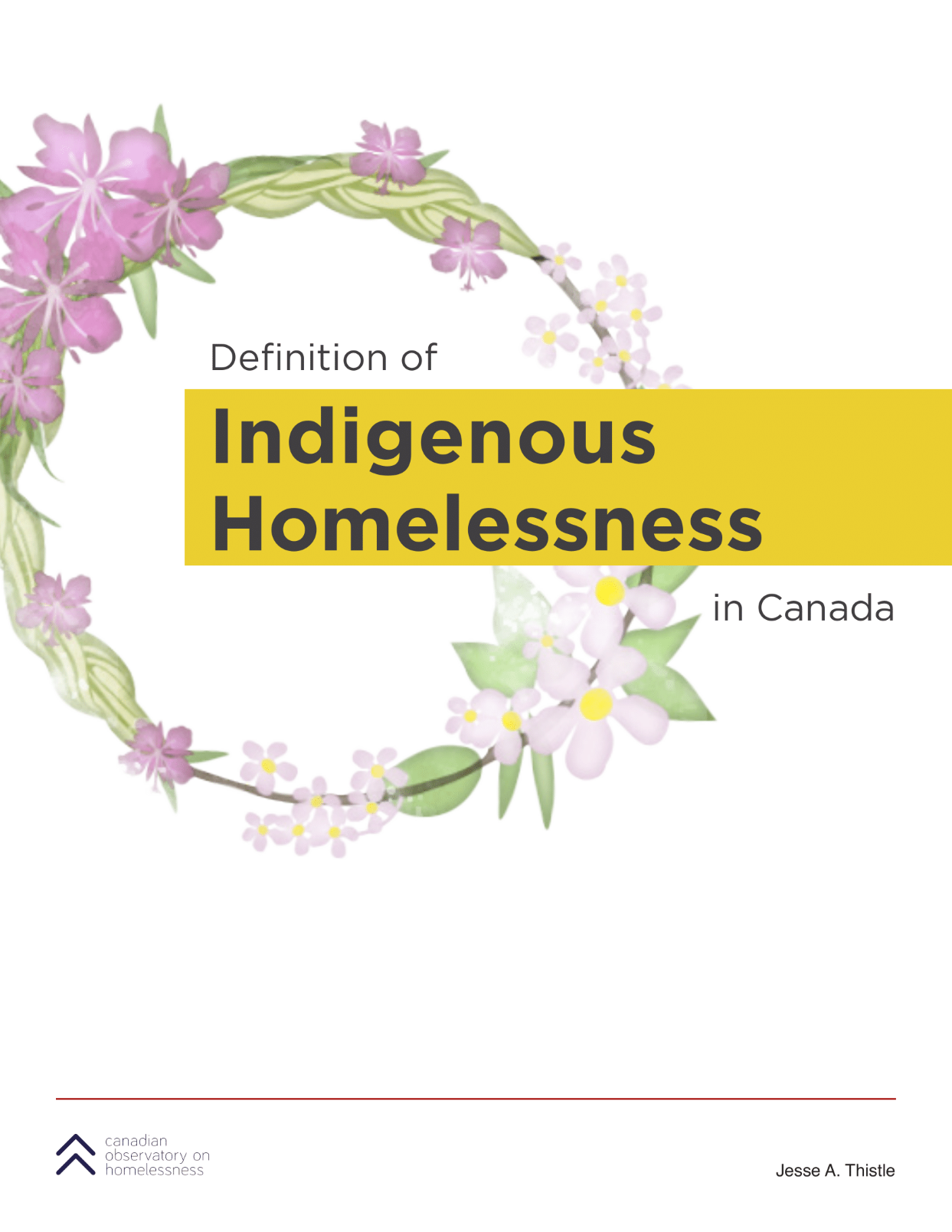 Front cover of the report "Definition of Indigenous Homelessness"