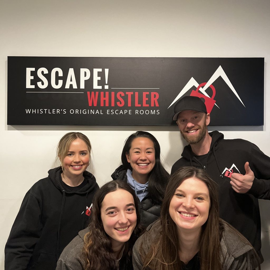 The staff team at Escape! Whistler pose for a photo. Every year they organize two fundraisers for Zero Ceiling.